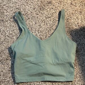 Green V-Neck Crop Top